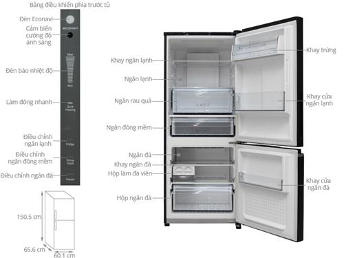 Tủ lạnh Panasonic 255 lít NR-BV288GKVN